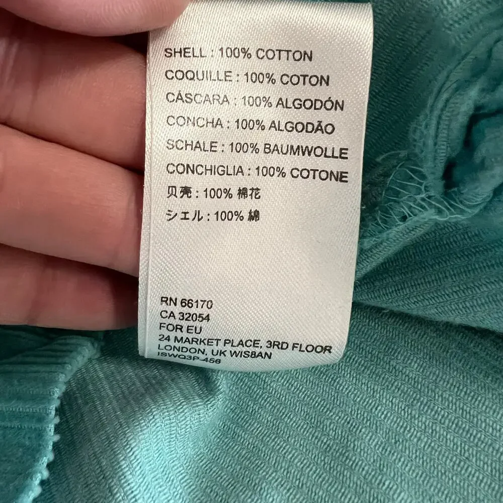 BDG Urban Outfitters Teal Corduroy Button Down Shacket Size Medium - Picture 7 of 7